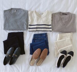 Sweaters Mix and Match Outfits: 9 Pieces = 27 Outfits - Classy Yet Trendy