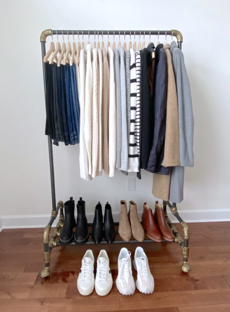 My 29 Piece Winter 2022 Capsule Wardrobe - clothes rack