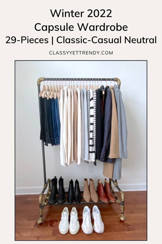 My 29-Piece Winter 2022 Classic Casual Neutral Capsule Wardrobe - clothes rack