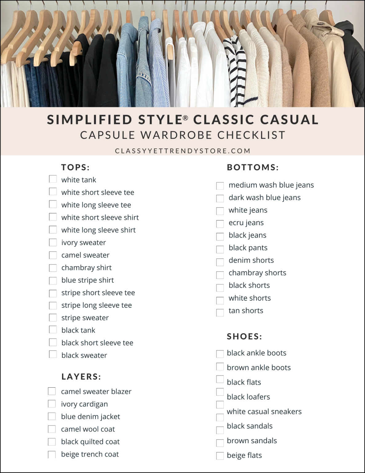 The New Simplified Style: Classic Casual + Free Wardrobe Checklist