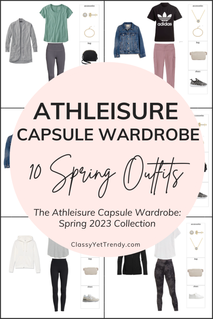 Athleisure Capsule Wardrobe Spring 2023 - 10 Outfits Pin