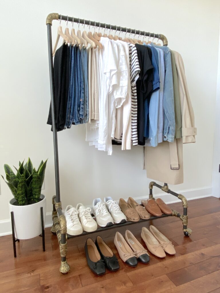 MY SPRING 2023 CAPSULE WARDROBE - CLOTHES RACK SIDE