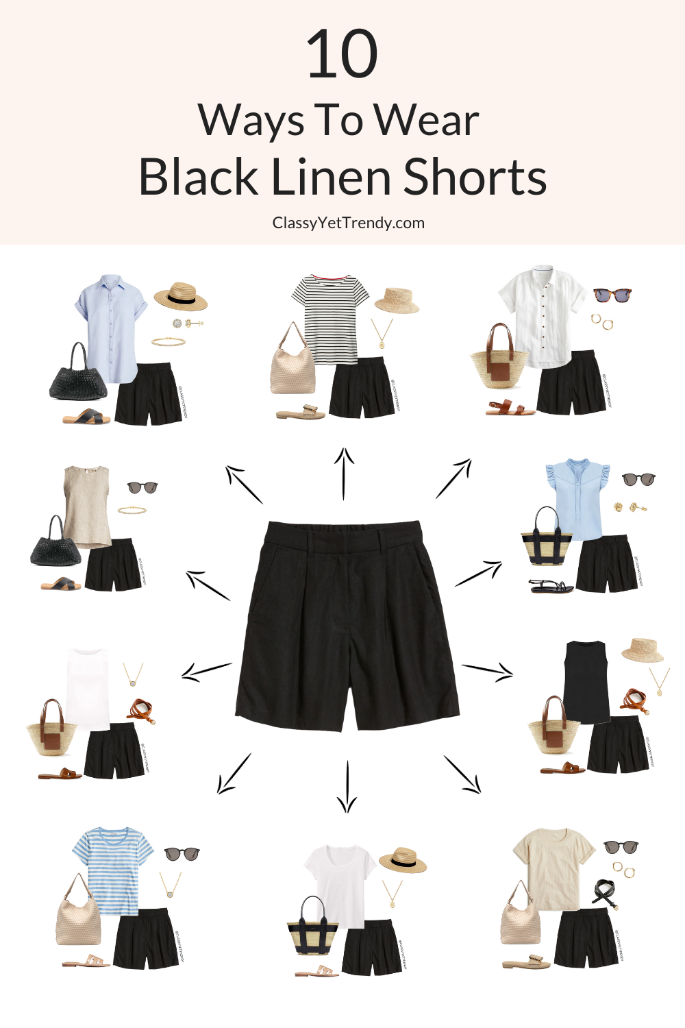 10 Ways To Wear Black Linen Shorts - Classy Yet Trendy