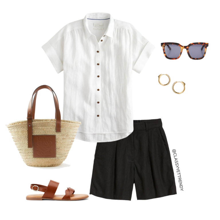 10 Ways To Wear Black Linen Shorts