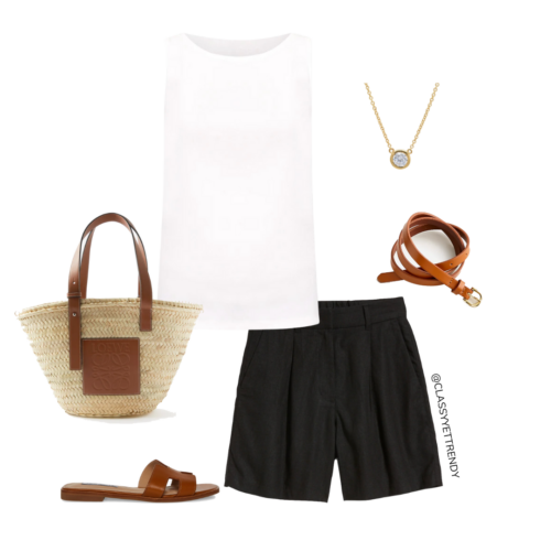 10 Ways To Wear Black Linen Shorts