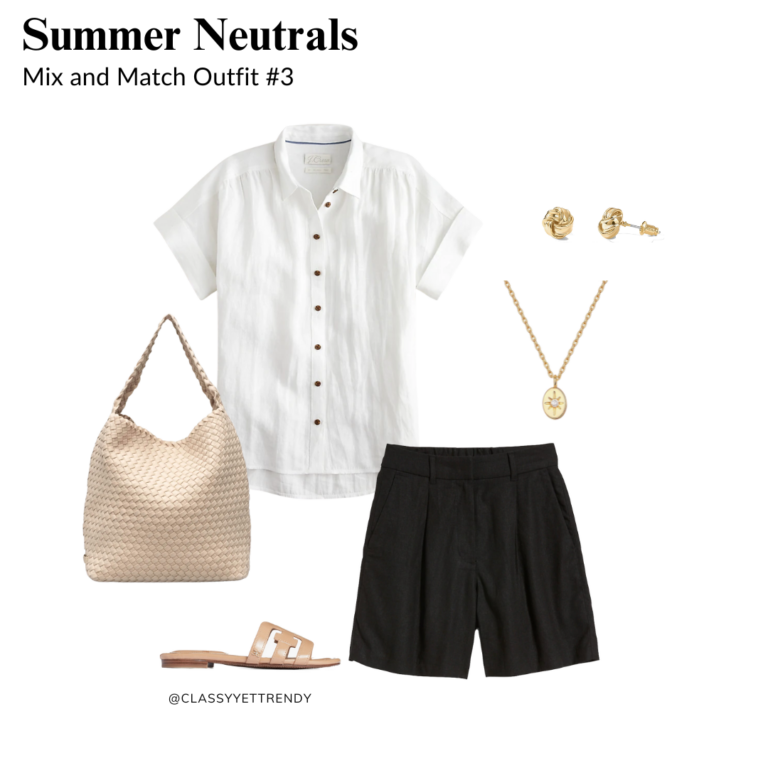 Summer Neutrals Mix And Match Outfits: 9 Pieces, 9 Outfits - Classy Yet ...