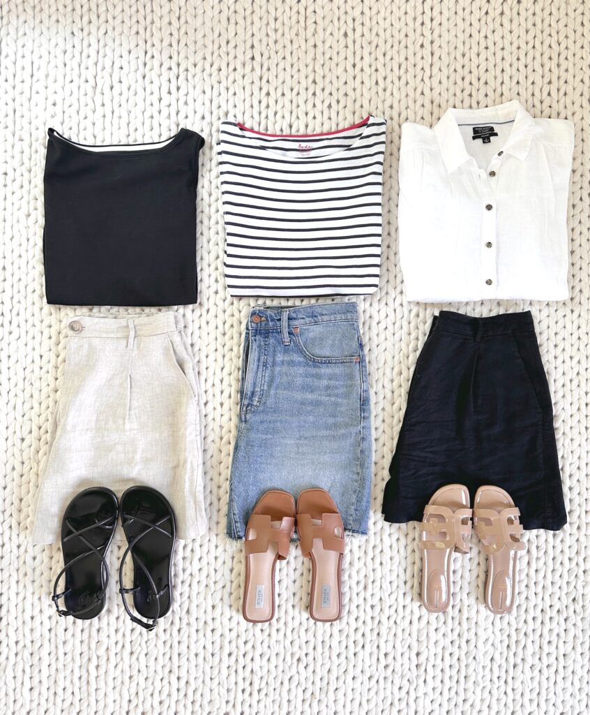 SUMMER NEUTRALS MIX AND MATCH OUTFITS JULY 2023