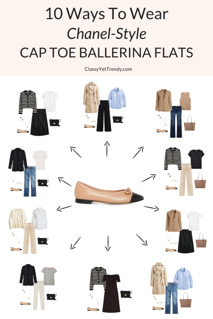 10 WAYS TO WEAR CHANEL STYLE CAP TOE BALLERINA FLATS