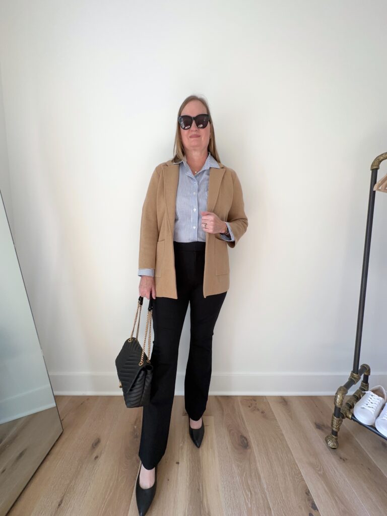 3 WAYS TO WEAR BLACK FLARE PANTS - OUTFIT 1A