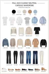 My 29-Piece Fall 2023 Classic Neutral Capsule Wardrobe In My Closet