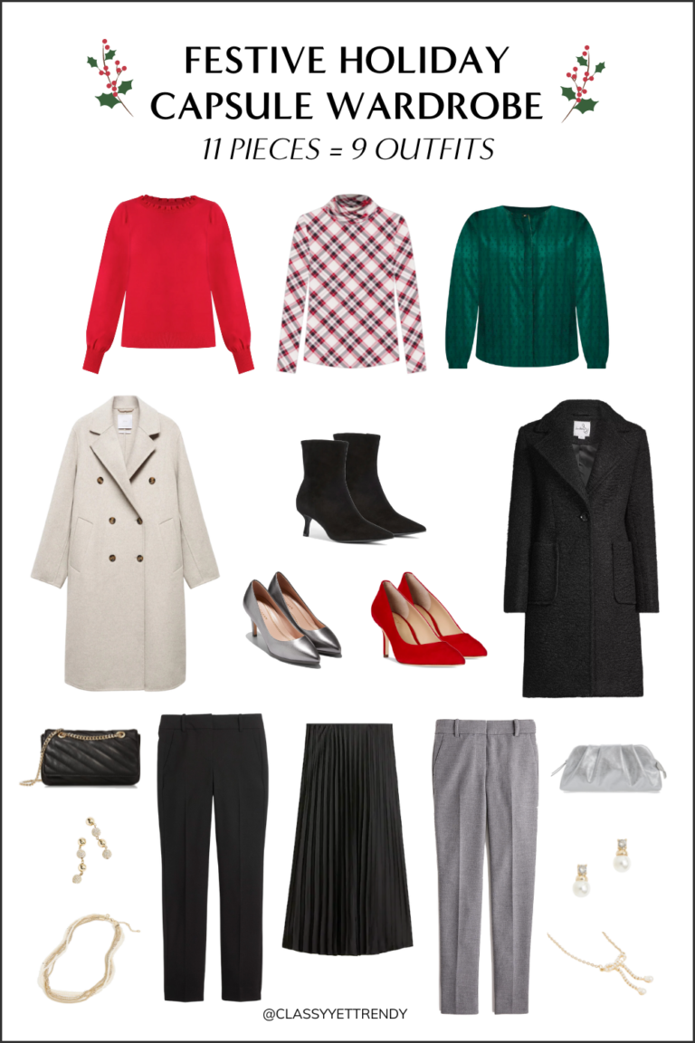 Festive Holiday Capsule Wardrobe: 11 Pieces, 9 Outfits