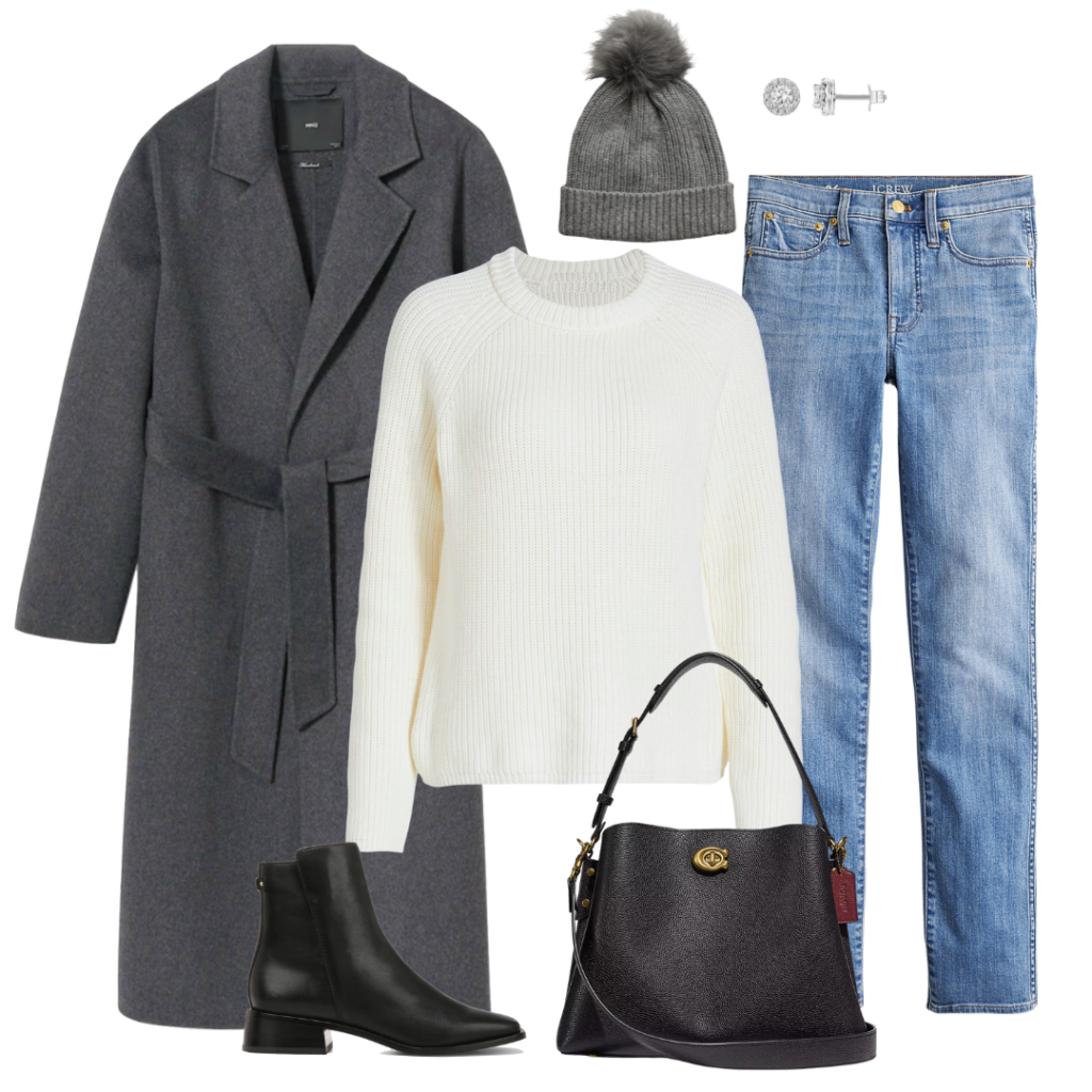 WINTER ESSENTIAL OUTFITS WITH A GRAY COAT - outfit 1