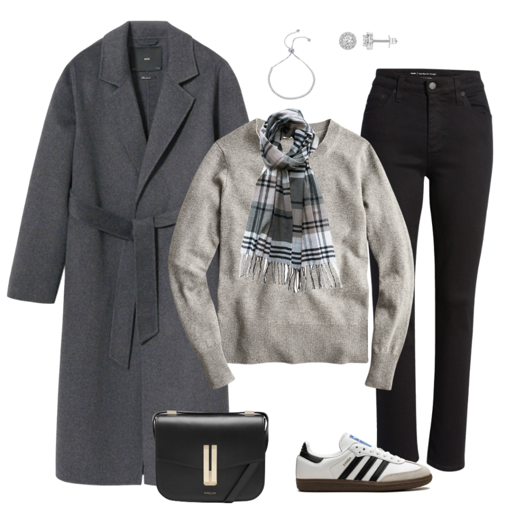 WINTER ESSENTIAL OUTFITS WITH A GRAY COAT - outfit 2