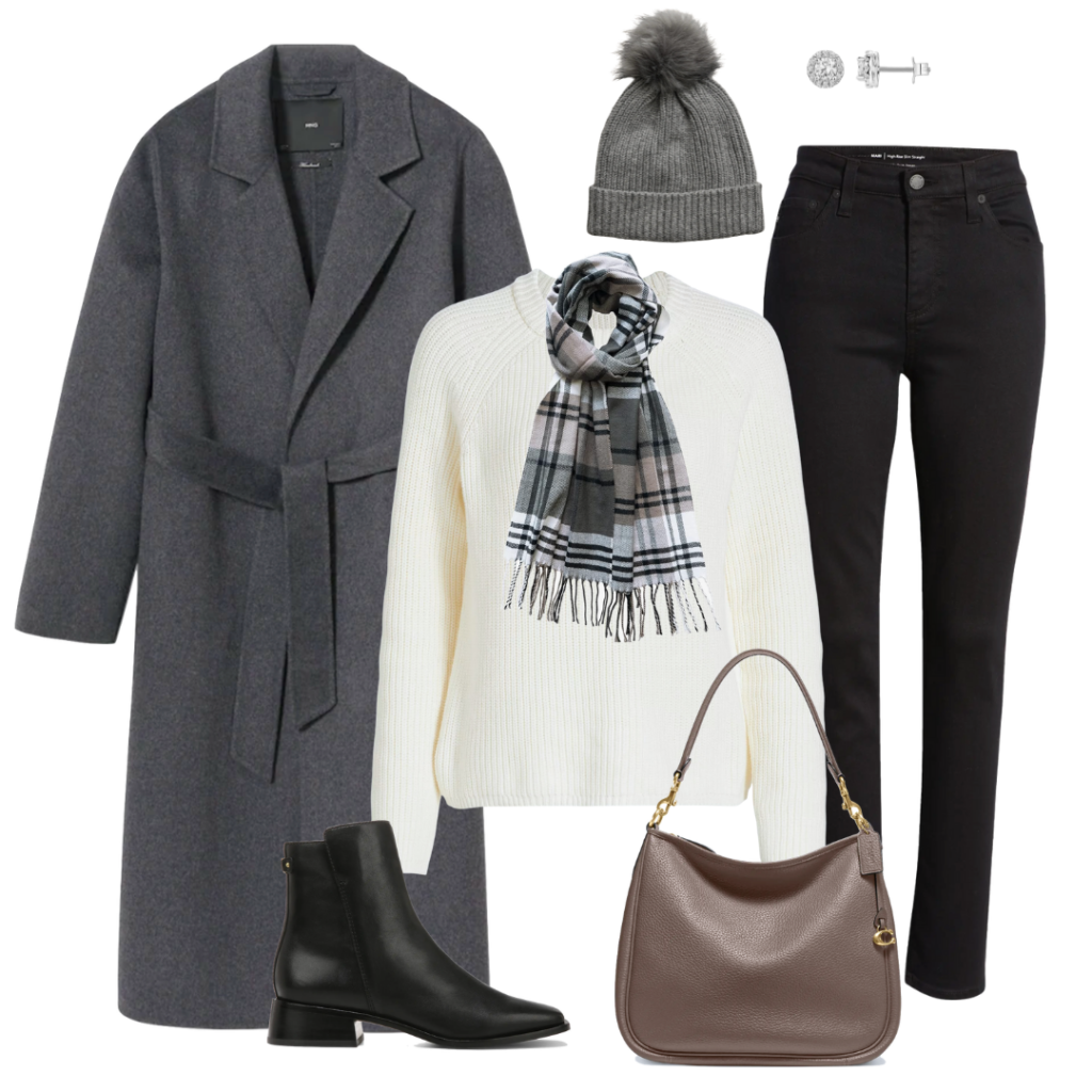 WINTER ESSENTIAL OUTFITS WITH A GRAY COAT - outfit 3