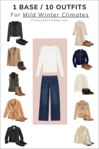 1 Base, 10 Outfits: How To Style A Tee, Wide Leg Jeans & Outerwear For ...