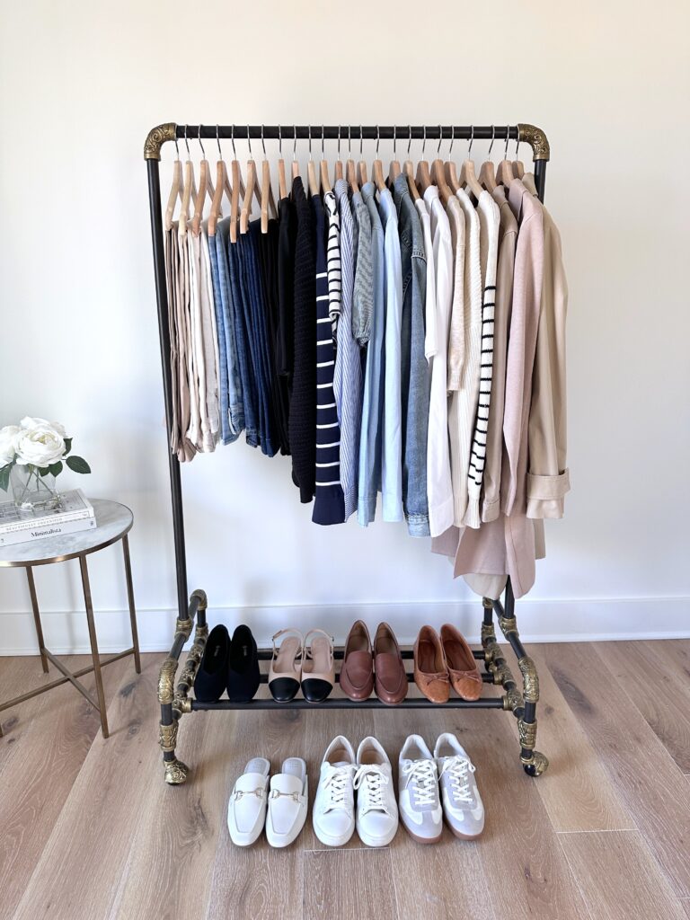 MY 30-PIECE SPRING 2024 CAPSULE WARDROBE - clothes rack full