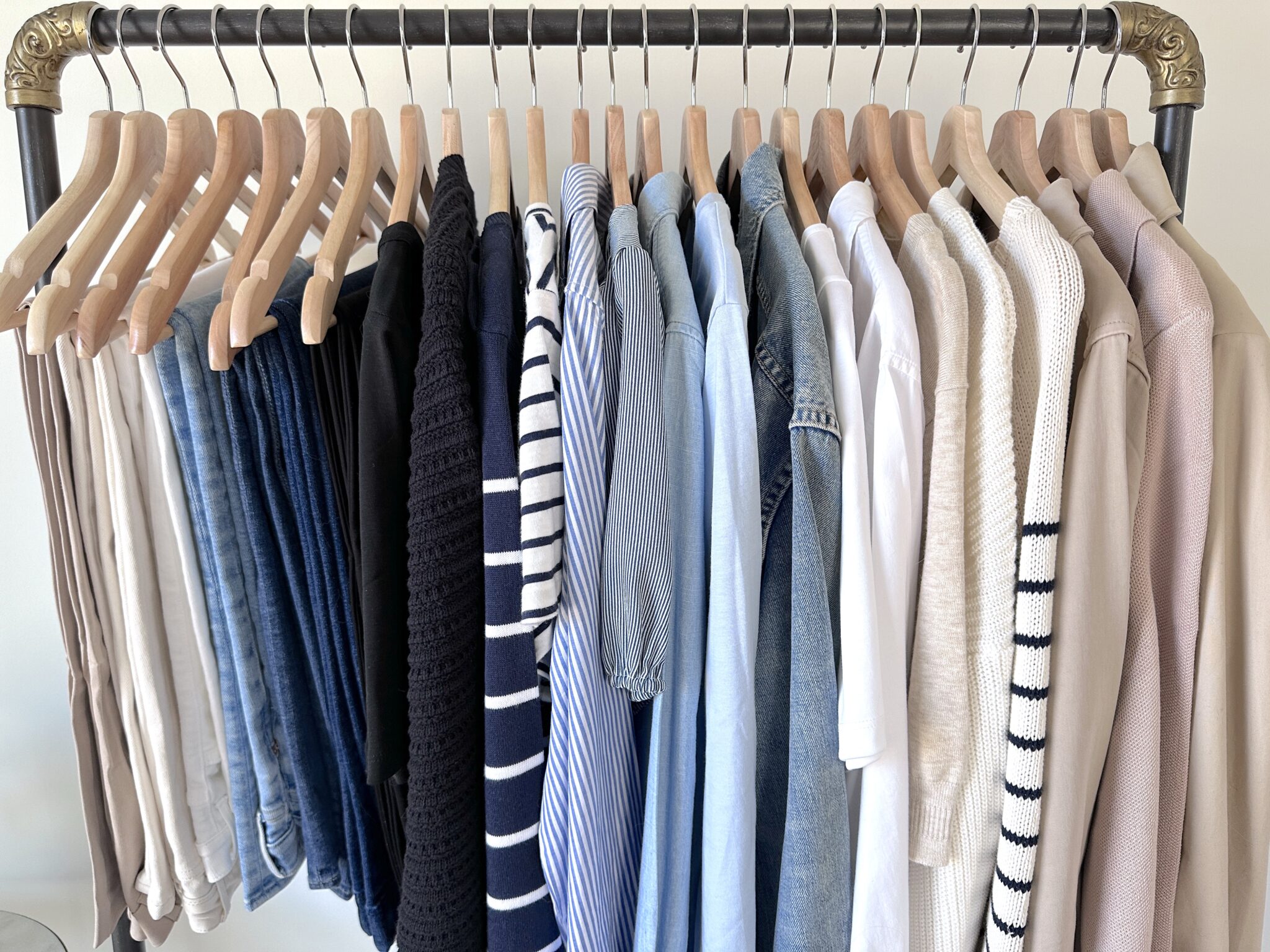 My 30 Piece Spring 2024 Classic Casual Neutral Capsule Wardrobe In My   MY 30 PIECE SPRING 2024 CAPSULE WARDROBE Clothes Rack Top 2048x1536 