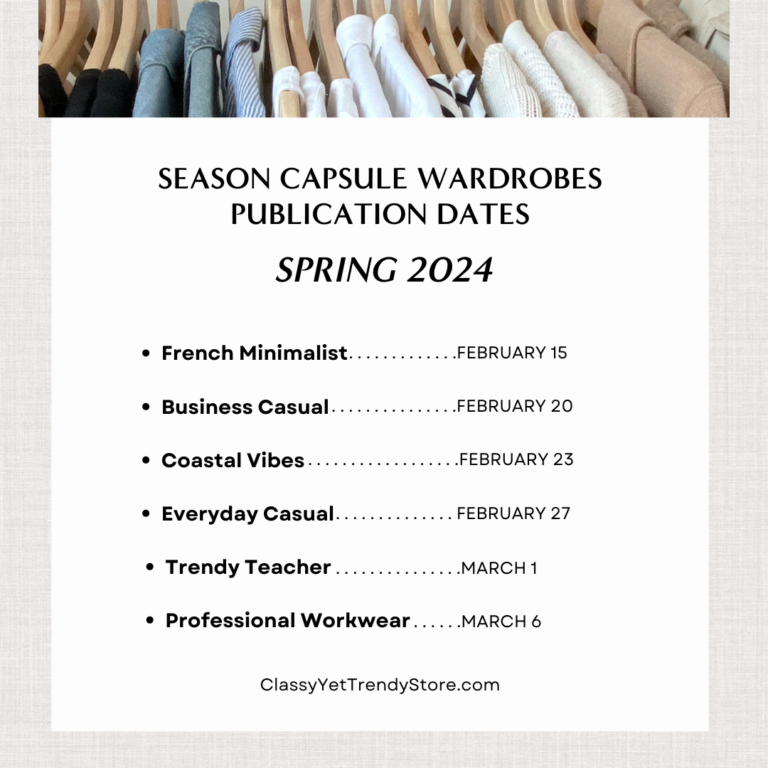 Spring 2024 Season Capsule Wardrobes Coming Soon