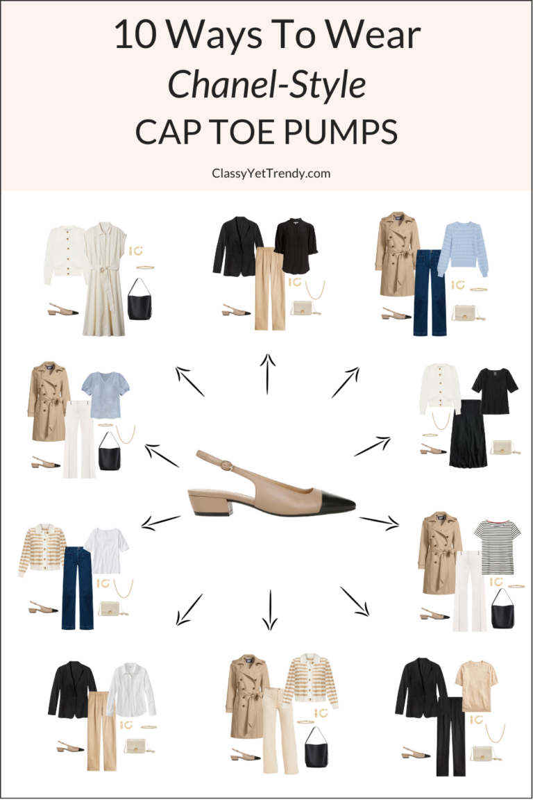 10 Ways To Wear Chanel-Style Cap Toe Slingback Pumps