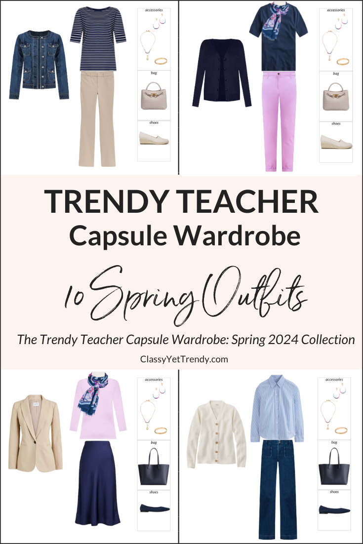 Trendy Teacher Capsule Wardrobe - SPRING 2024 Outfits Preview