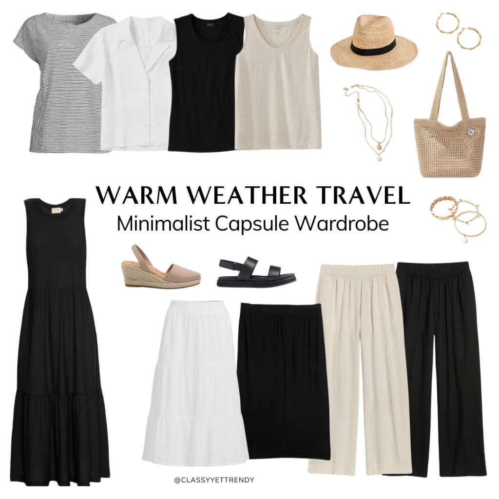 warm weather travel outfits