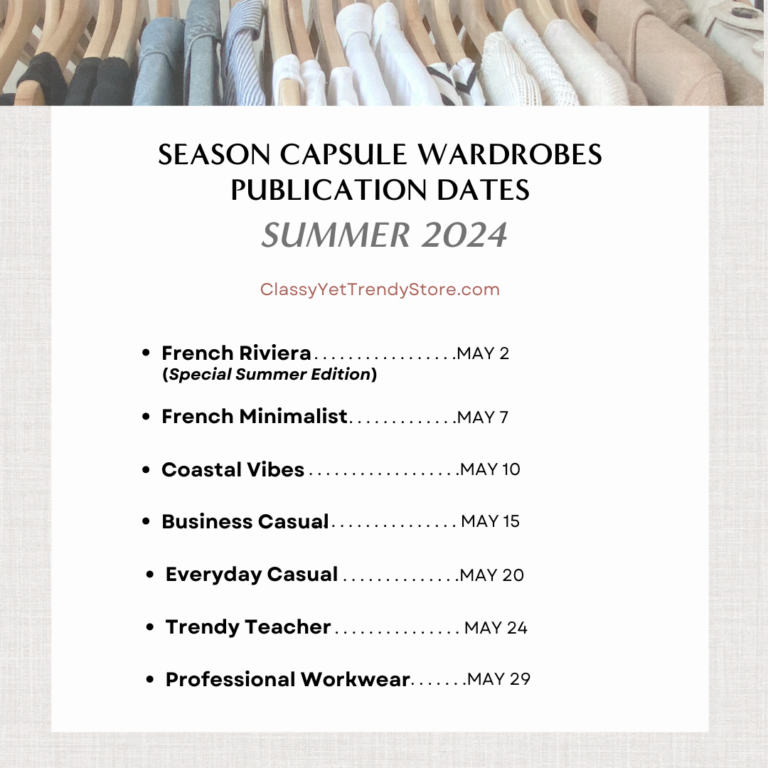Summer 2024 Season Capsule Wardrobes Coming Soon
