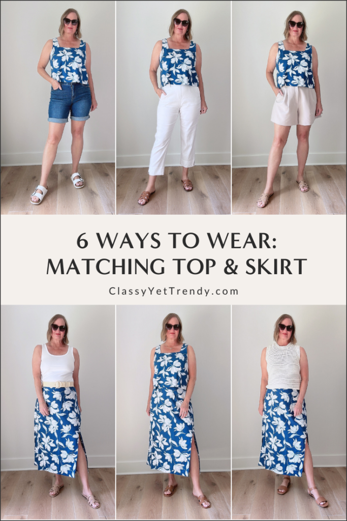 6 Ways To Style A Matching Top and Skirt - Gap Linen-Blend Swing Tank Maxi Skirt