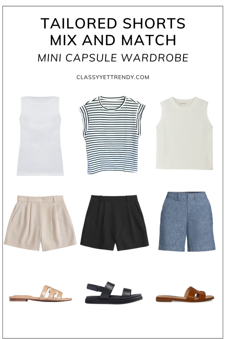 Tailored Shorts Mix and Match: 9 Pieces, 9 Outfits