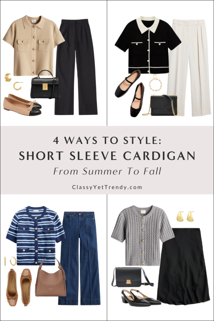 4 Ways To Style A Short Sleeve Cardigan From Summer To Fall