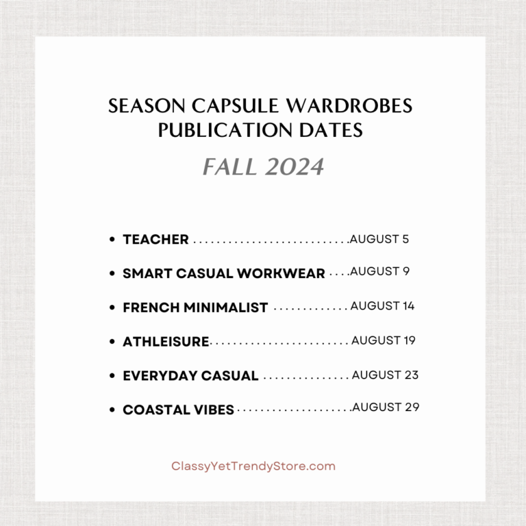 Fall 2024 Season Capsule Wardrobes Coming Soon