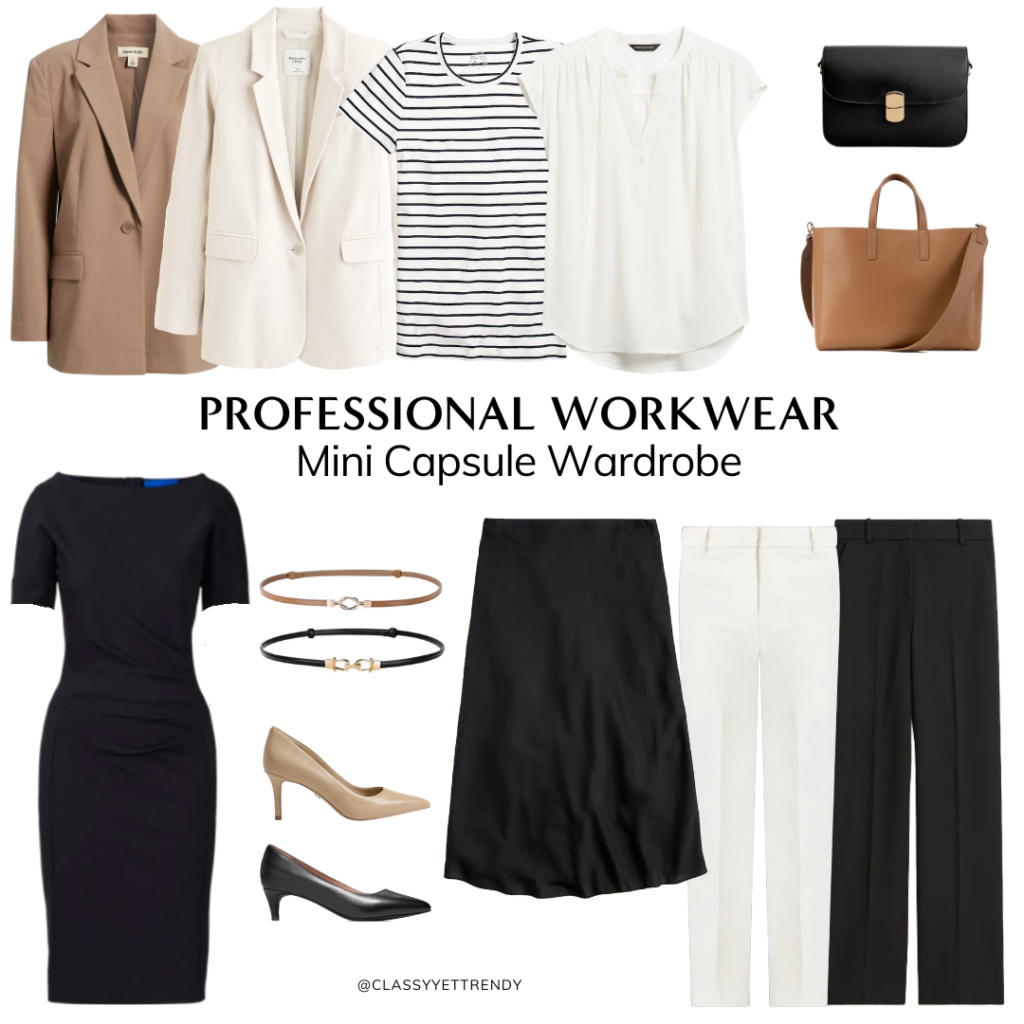 PROFESSIONAL WORKWEAR MINI CAPSULE WARDROBE 2024 - COLLAGE