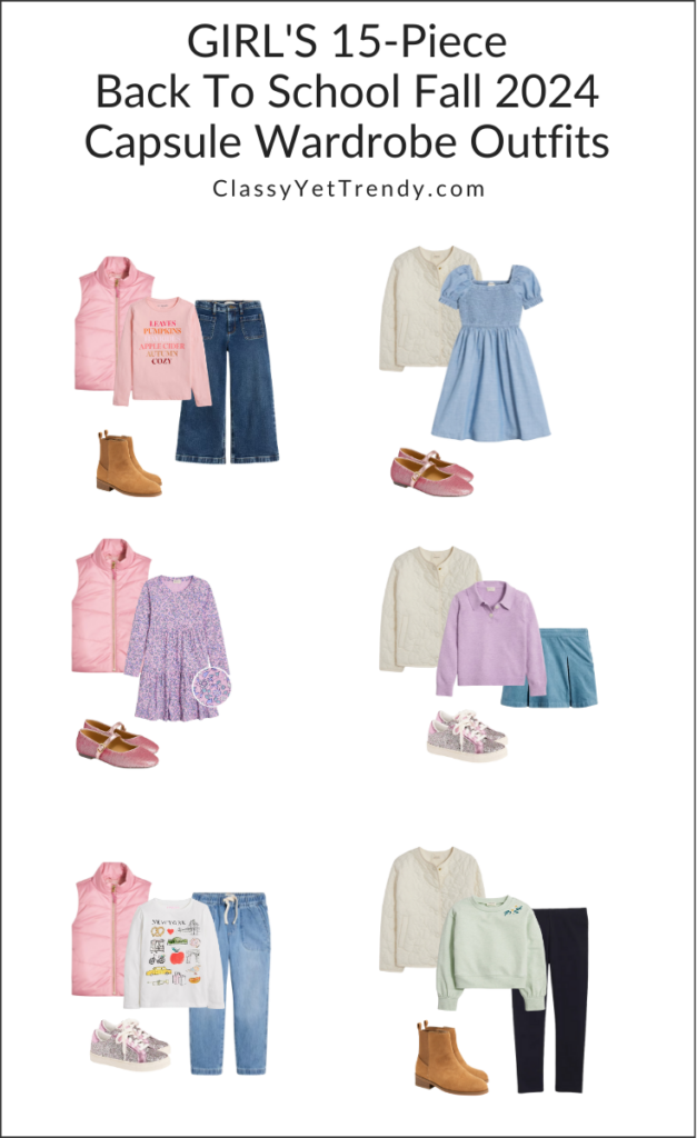 Girls Back To School Capsule Wardrobe Outfits - Fall 2024 - outfits