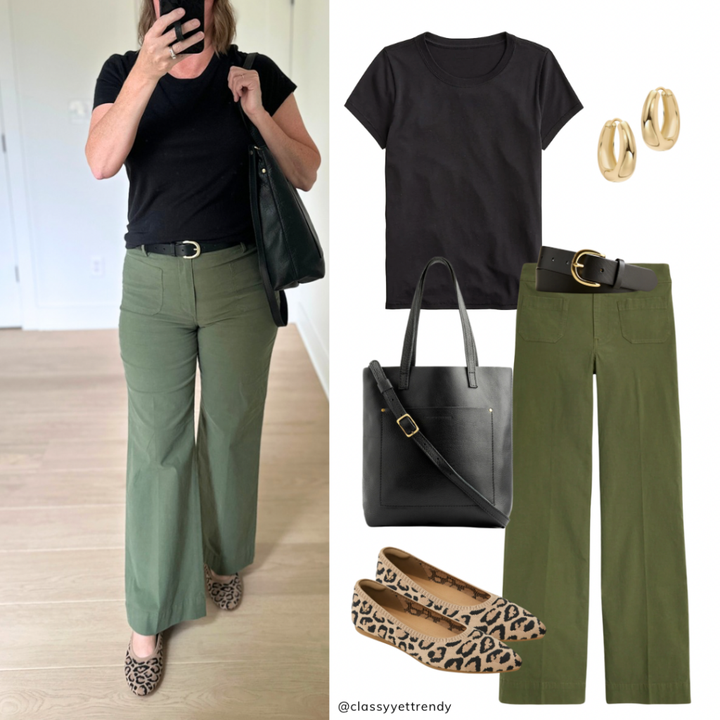 HOW TO STYLE A BLACK AND OLIVE IN A FALL TRANSITION OUTFIT 3