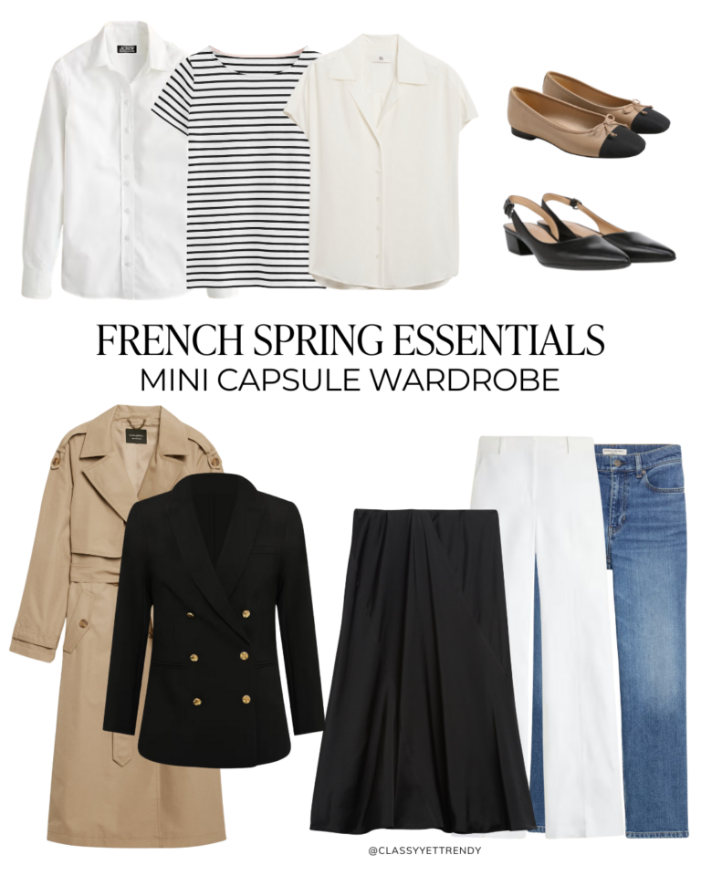 French Spring Mini Capsule Wardrobe: 10 Pieces, 8 Outfits