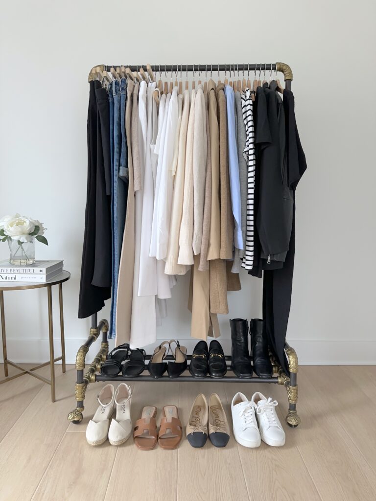 SIMPLIFIED STYLE FRENCH WARDROBE STAPLES - CLOTHES RACK FULL