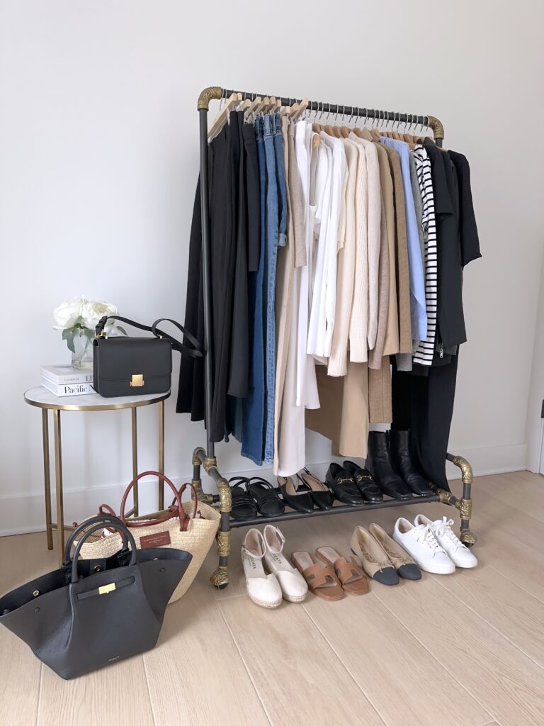 SIMPLIFIED STYLE FRENCH WARDROBE STAPLES - CLOTHES RACK LEFT SIDE