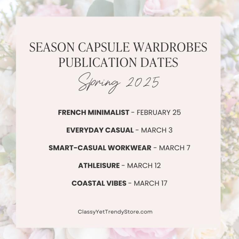 Spring 2025 Season Capsule Wardrobes Coming Soon