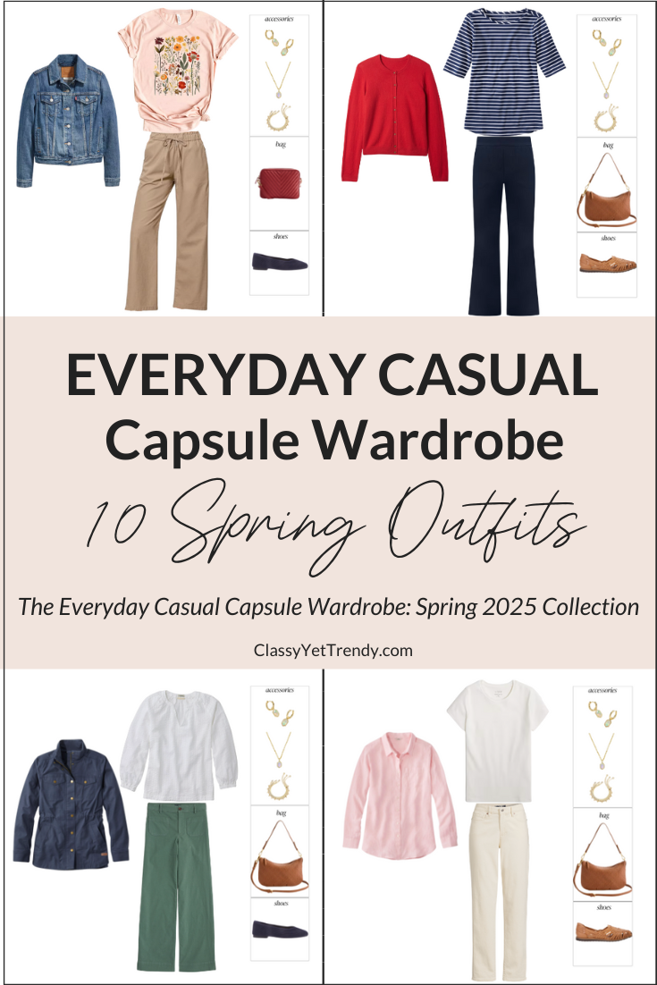 10 Everyday Casual Spring 2025 Outfits: Mix & Match Trending Styles With Accent Colors For Moms, Teachers, Work From Home Women