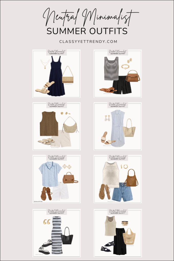 NEUTRAL MINIMALIST SUMMER OUTFITS - JUNE 2025 - PIN