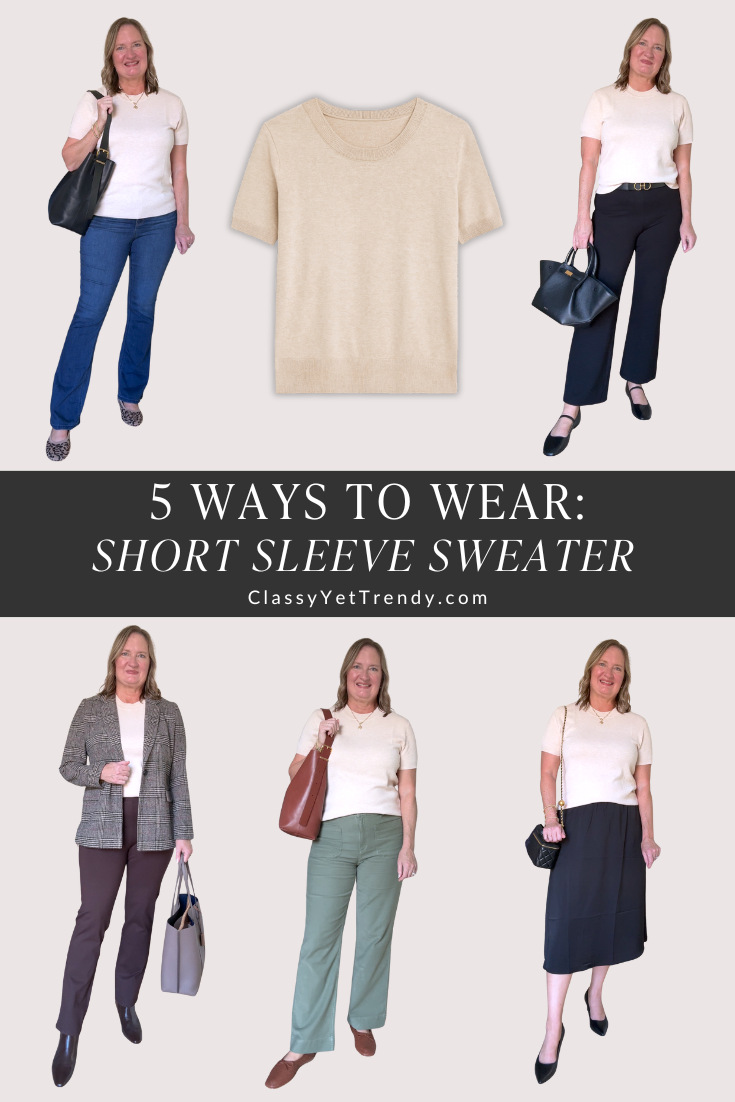 5 WAYS TO WEAR A SHORT SLEEVE SWEATER TOP - SEPT 2025 - NO BACKGROUND