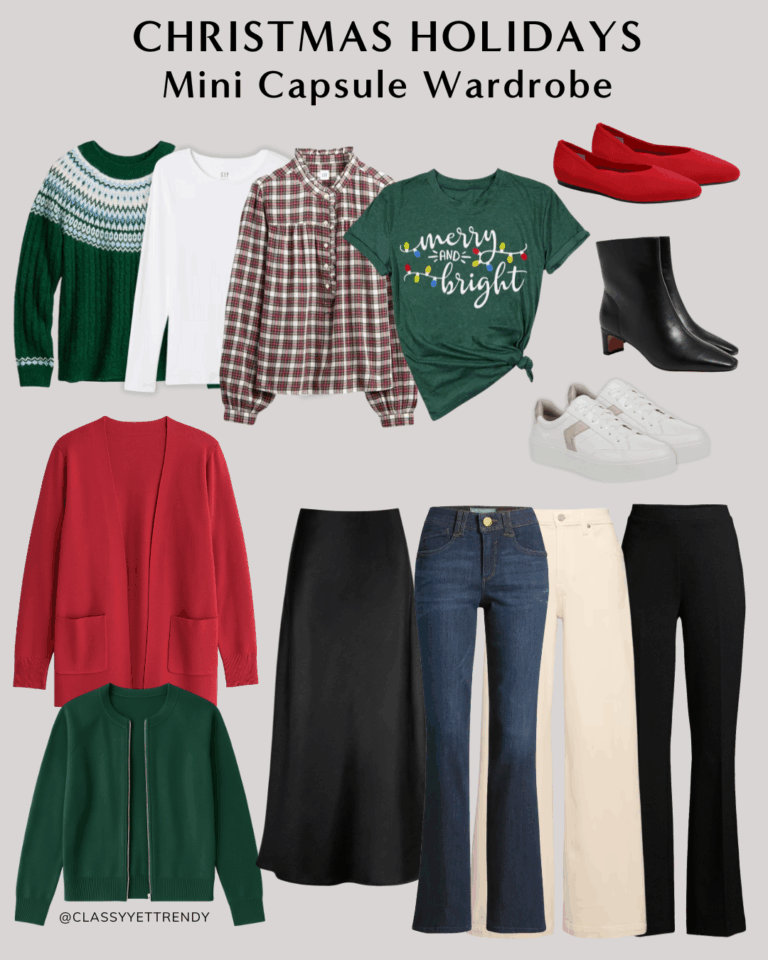 CHRISTMAS HOLIDAYS MINI CAPSULE WARDROBE 2025 - COLLAGE