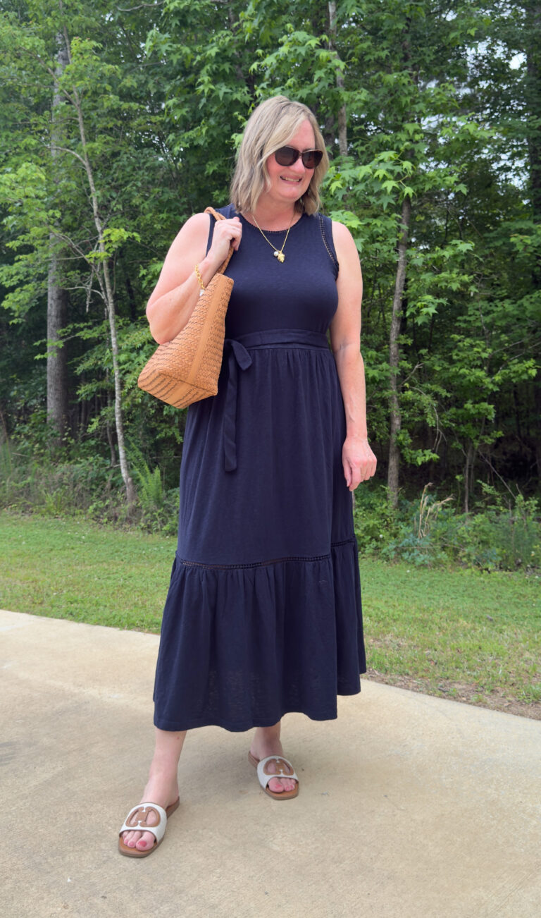 TALBOTS 3 SUMMER DRESSES NATURAL FABRICS MAY 2026 - NAVY FULL