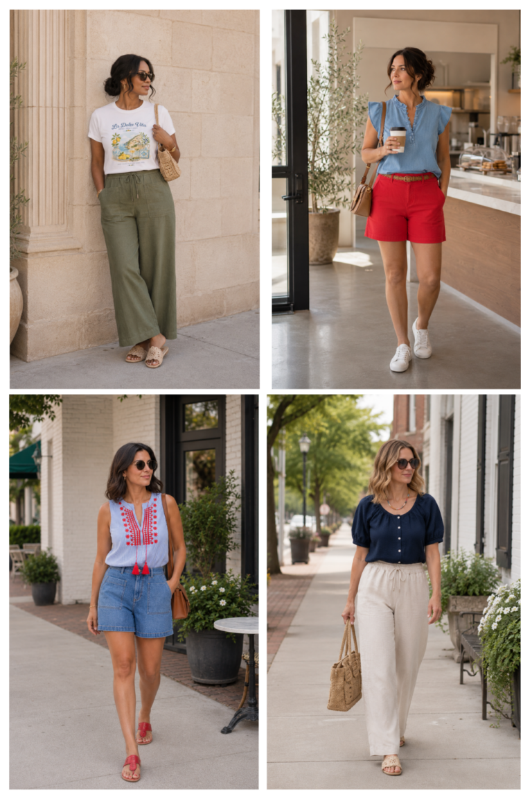EVERYDAY RELAXED CASUAL CAPSULE WARDROBE OUTFITS COLLAGE - SUMMER 2026