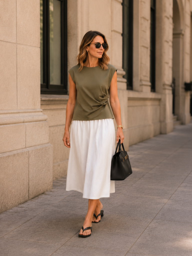 SUMMER OUTFITS WITH OLIVE - JUNE 2026 - OUTFIT 2 MODEL