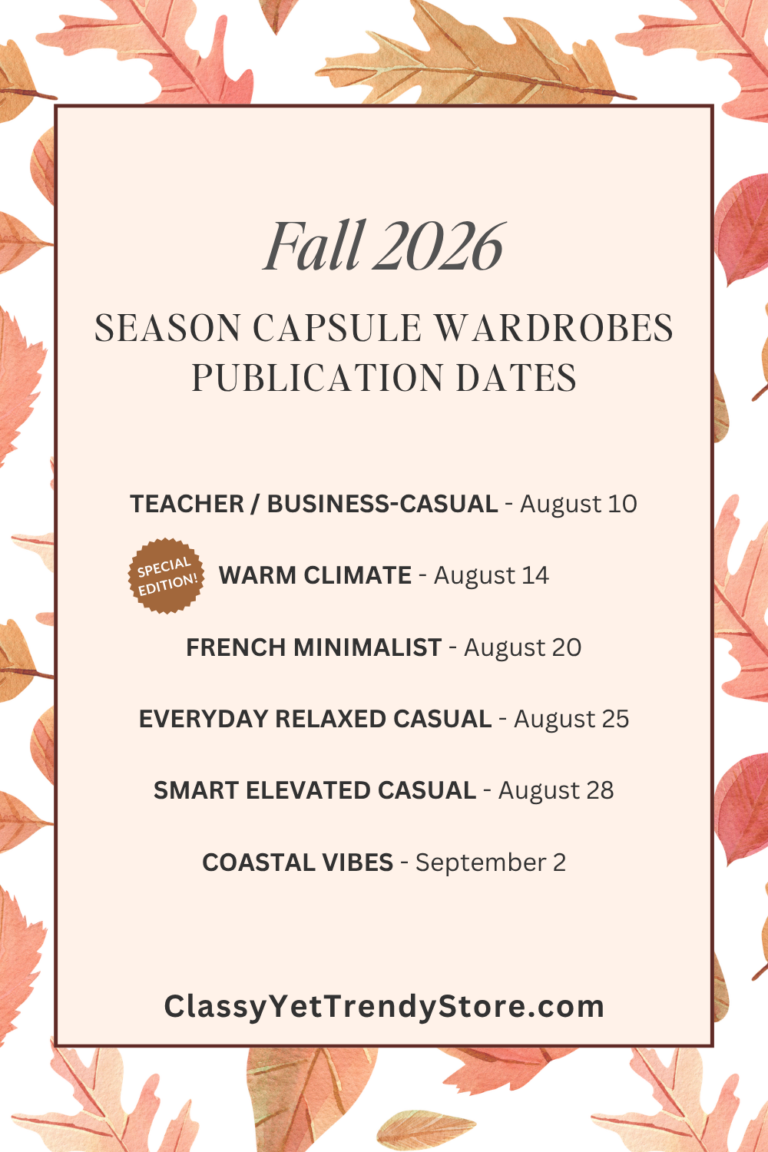 FALL 2026 - CAPSULE WARDROBE EBOOKS PUBLICATION SCHEDULE blog pin
