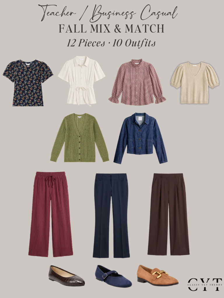 TEACHER BUSINESS CASUAL FALL OUTFITS - KOHLS AUGUST 2026 - COLLAGE