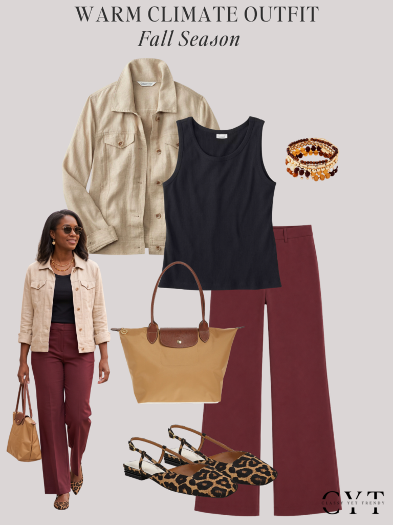WARM CLIMATE OUTFIT COLLAGES WITH MODELS FALL 2026 - OUTFIT 3