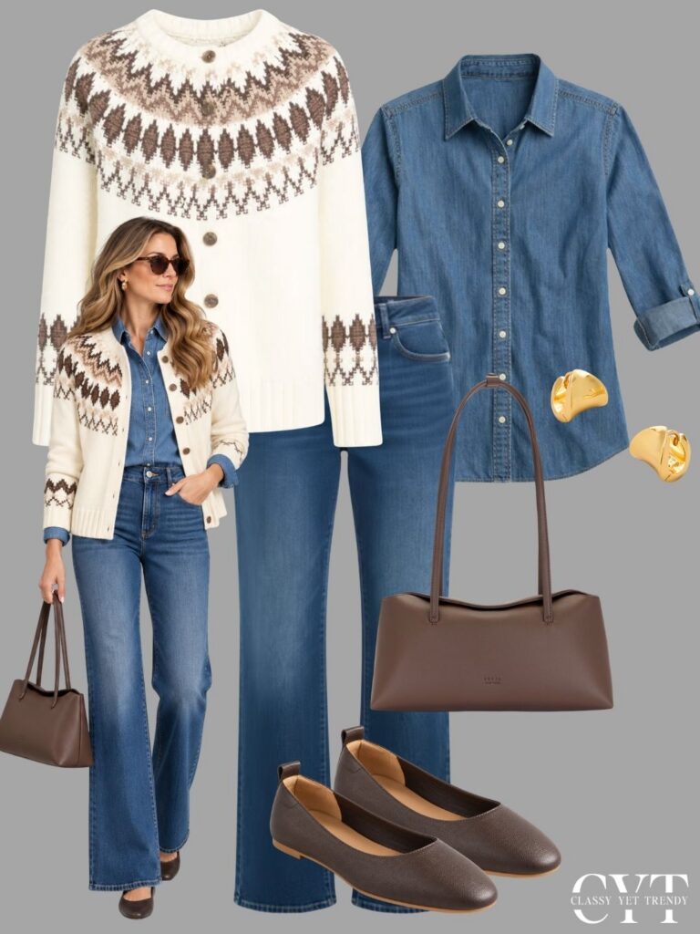 CHAMBRAY SHIRT 4 WAYS OUTFITS - SEPT 2026 - OUTFIT 1