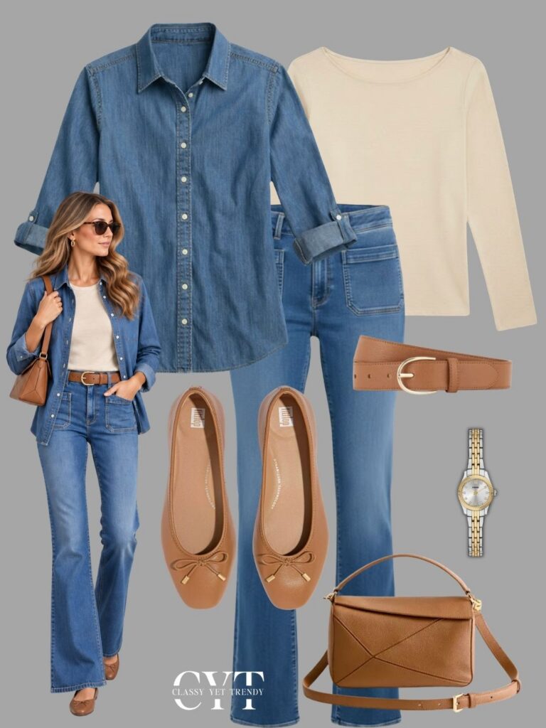 CHAMBRAY SHIRT 4 WAYS OUTFITS - SEPT 2026 - OUTFIT 3