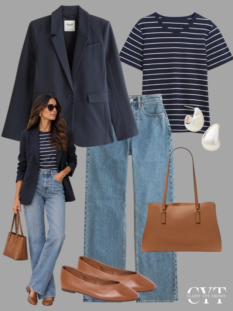 FALL OUTFITS WITH A BLAZER AND JEANS - SEPT 2026 - OUTFIT 3